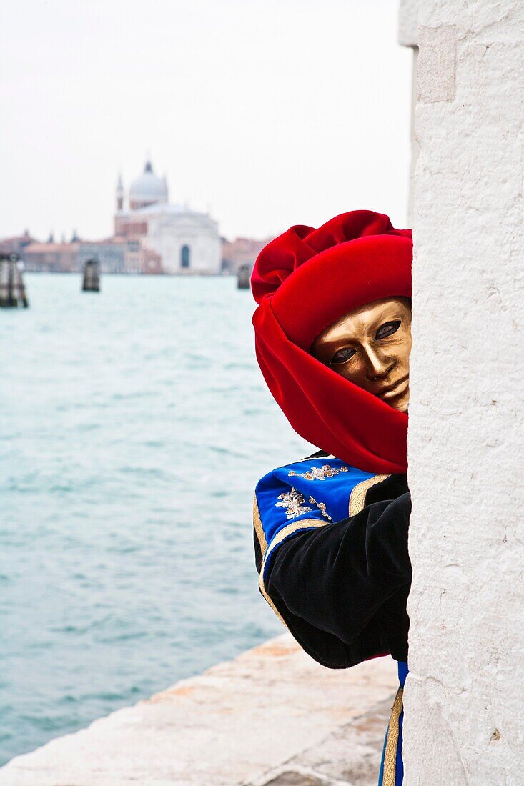 A masked woman at the carnival in Venice, Italy, Europe