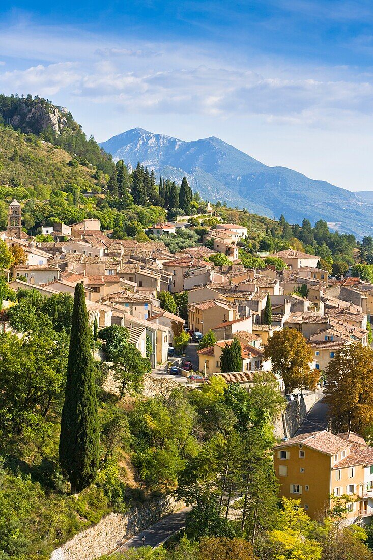 The picturesque village of Moustiers-Sainte-Marie, Provence, France, Europe