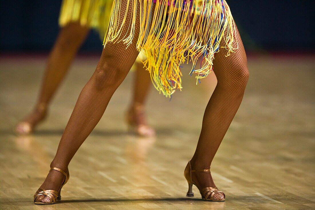 Close up of a female dancer´s legs at a dancing competition, Germany, Europe