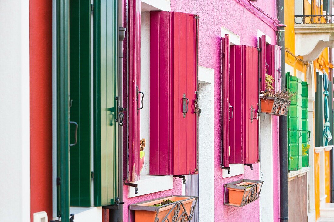 Colorful houses in Burano, Venice, Italy, Europe