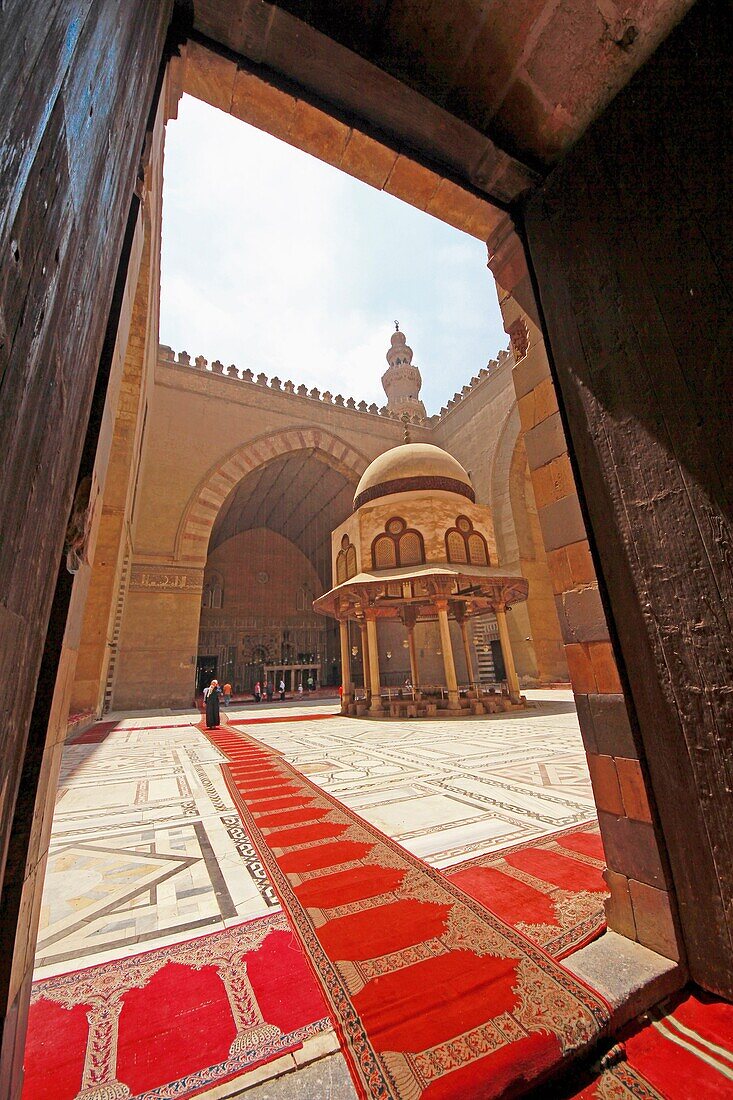 Mosque of Sultan Hassan, Entrance of the mosque built by the Mamluks in the 14th century, Cairo, Egypt