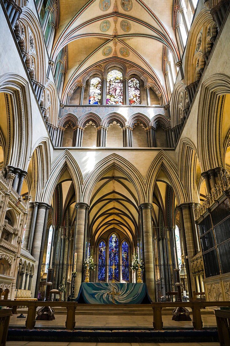 The Main Alter, Salisbury Cathedral, Salisbury, Wiltshire, England, UK.