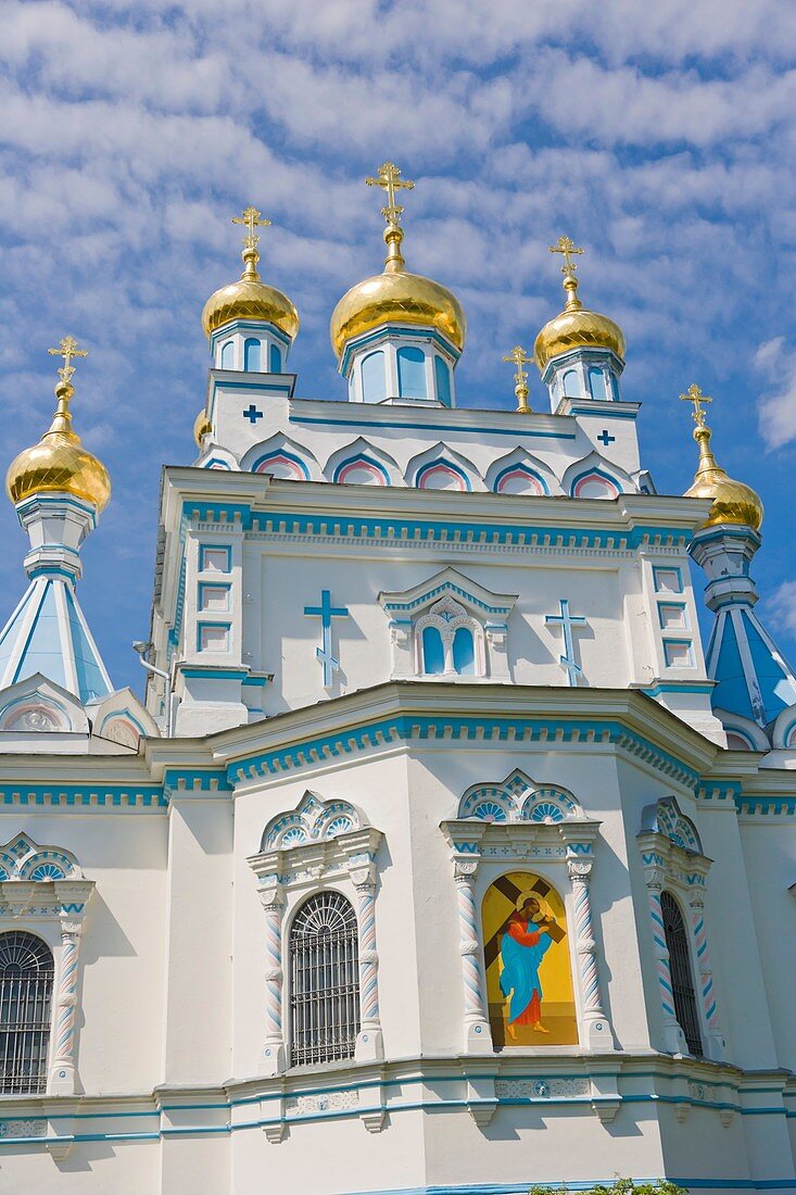 Sv Borisa un Gleba pareizticigo katedrale, Ss Boris and Gleb Orthodox Cathedral, Tautas iela, Tautas Street, Daugavpils, Latgale, Latvia