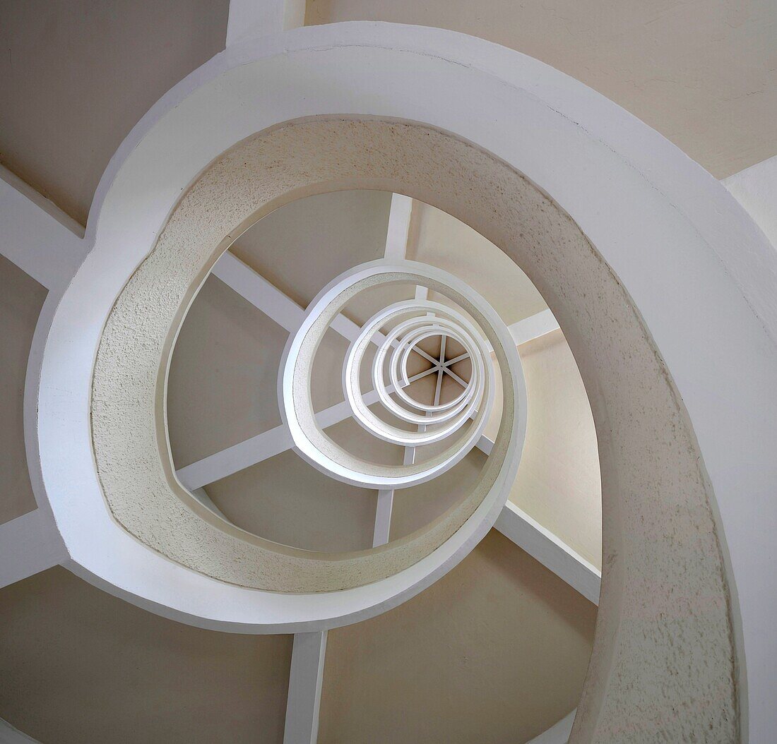 Spiral staircase inside a pagoda at the Chinese Gardens, Singapore