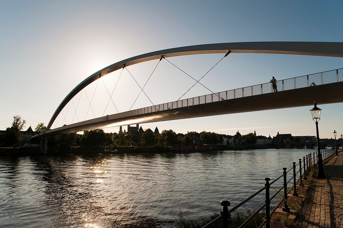 Hoger Brug  Higher Bridge on the River Maas, Maastricht, Limburg, The Netherlands, Europe