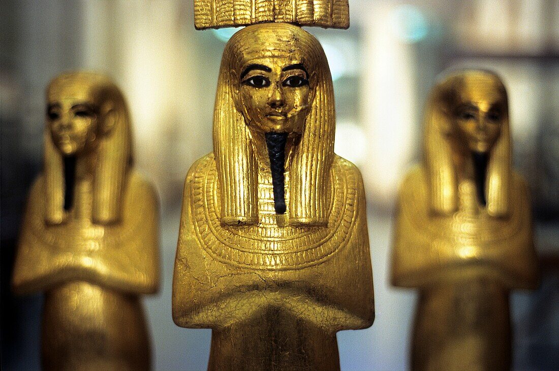 Goldstatuetten, Grab des Tutanchamun, Museum für Ägyptische Altertümer, Kairo, Ägypten, Afrika