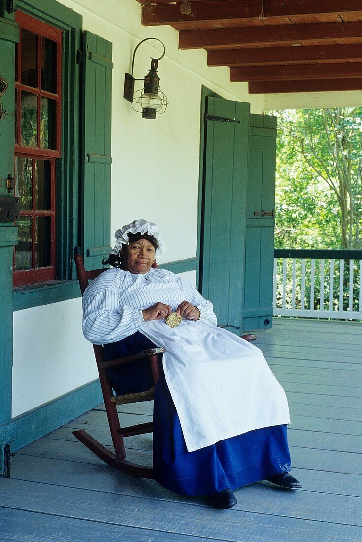 Vermilionville ist ein Park für Cajun- und kreolisches Volksleben und Kulturerbe an den Ufern des Bayou Vermilion, Lafayette Parish, Louisiana, Vereinigte Staaten von Amerika, Amerika