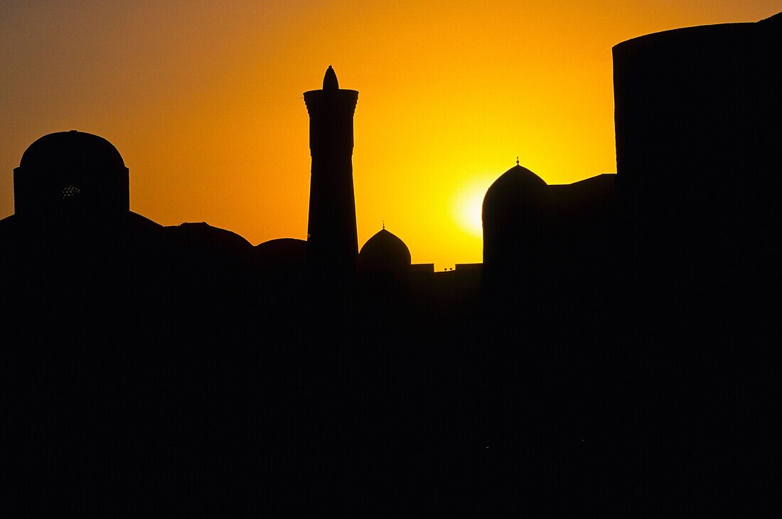 Kalon Mosque silhouette  Bukhara  Uzbekistan