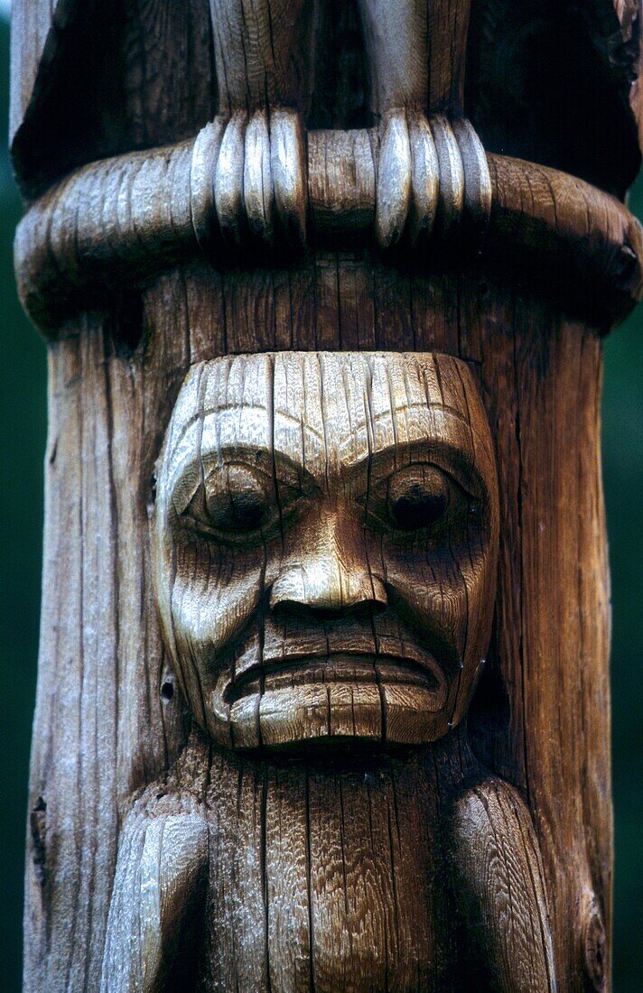 Totem Pole in Kitwancool  British Columbia  Canada