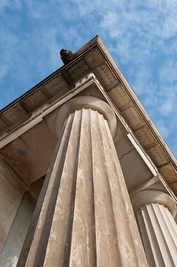 Corner column of a historic building. McKim Center, Baltimore Maryland USA