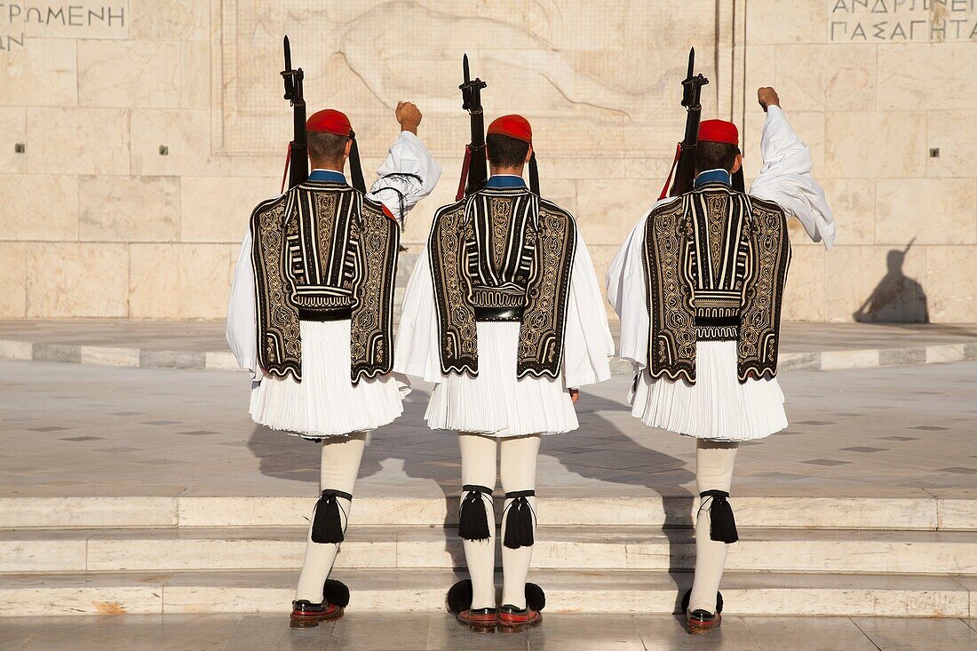 changing of the guard, parliament building, syntagmatos square, syntagma district, athens, greece, europe
