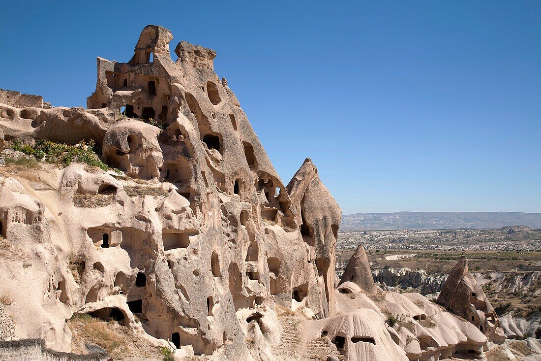 rock houses, uchisar, cappadocia, anatolia, turkey, asia