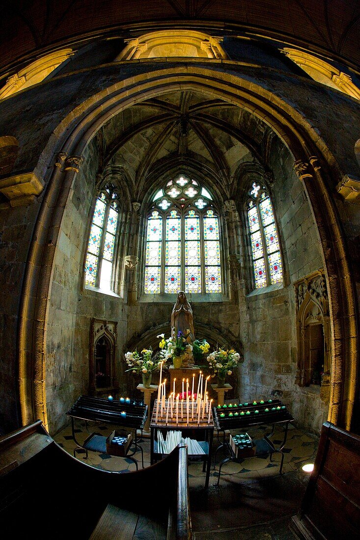 interior of St-Sauveur Basilica, Dinan, Brittany, France