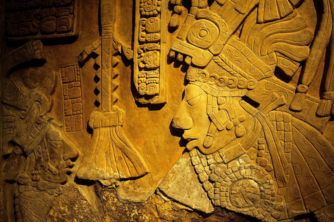 Limestone lintel Maya, Mexico
