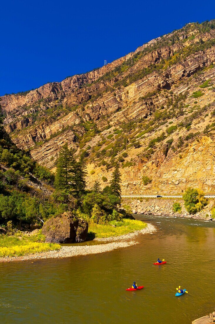 Kayaking on the Colorado River in Glenwood Glenwood Springs, Colorado USA