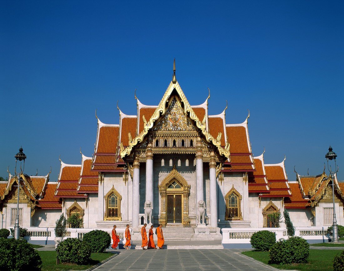 Bangkok, monks, temple, Thailand, Asia, Marble Temp. Asia, Bangkok, Holiday, Landmark, Marble temple, Monks, Temple, Thailand, Tourism, Travel, Vacation, Wat benchamabophit