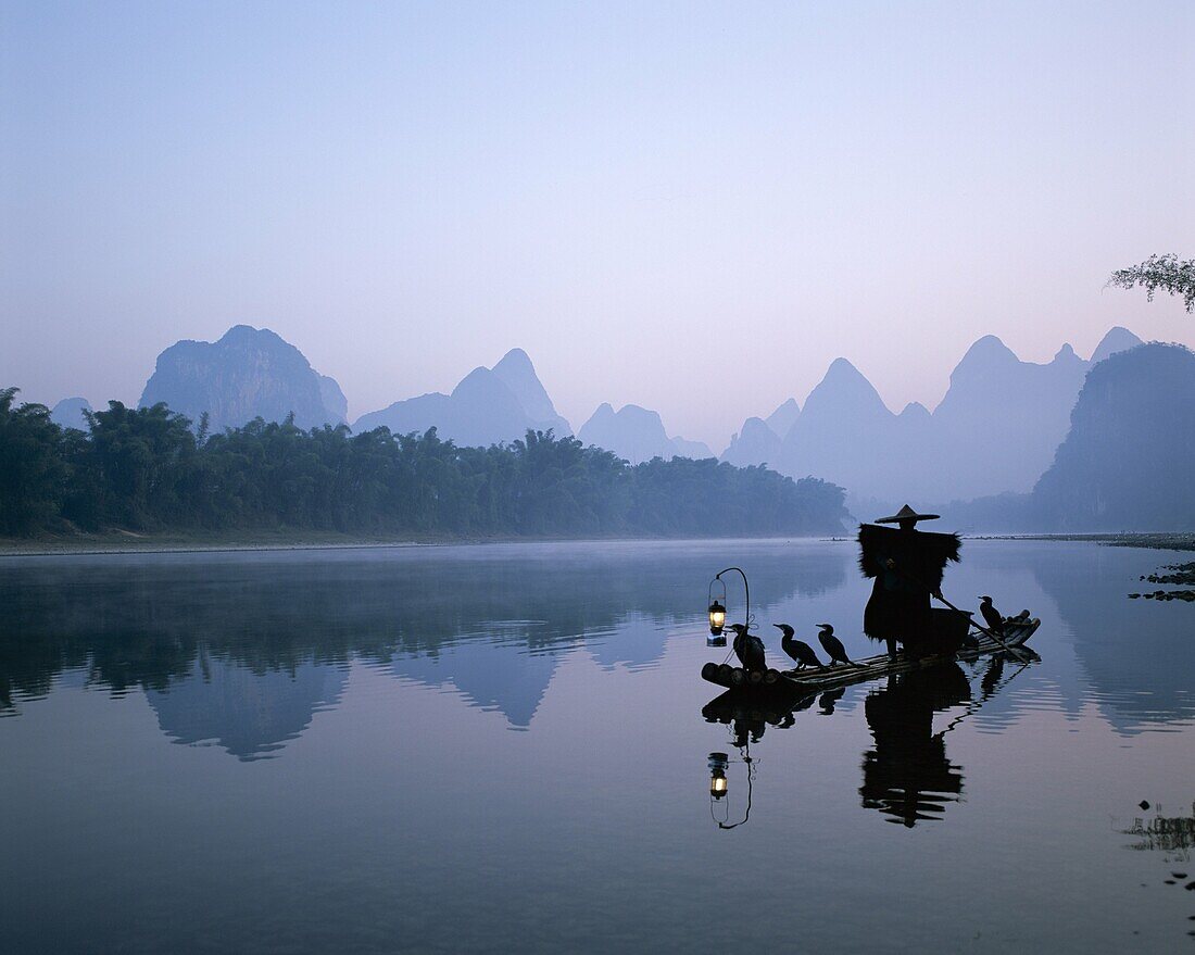 China, Asia, Cormorant Fisherman, Dawn, Guangxi Pro. Asia, China, Cormorant fisherman, Dawn, Guangxi, Guilin, Holiday, Landmark, Li river, Model, Province, Released, Tourism, Travel