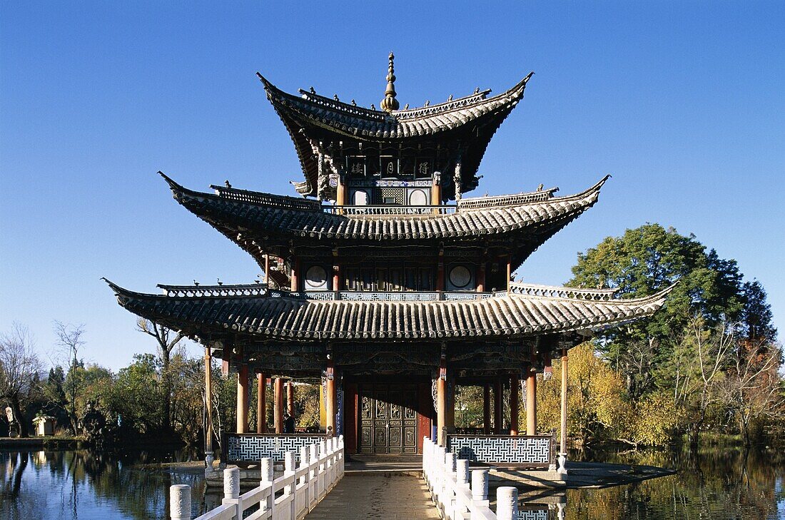 Black Dragon Pool Park, China, Asia, Deyue Pavilion. Asia, Black, China, Deyue, Dragon, Dynasty, Heritage, Holiday, Landmark, Lijiang, Ming, Pagoda, Park, Pavilion, Pool, Province