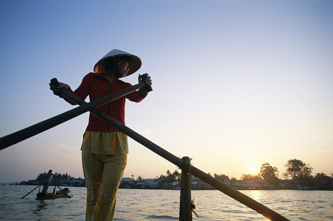 Boat Woman, Cantho, Mekong Delta, Mekong River, Mod. Asia, Boat, Cantho, Holiday, Landmark, Mekong delta, Mekong river, Model, Released, Sunrise, Tourism, Travel, Vacation, Vietnam