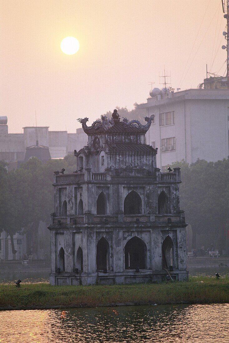 Hanoi, Hoan Kiem Lake, Sunrise, Tortoise Pagoda, Vi. Asia, Hanoi, Hoan kiem lake, Holiday, Landmark, Pagoda, Sunrise, Tortoise, Tourism, Travel, Vacation, Vietnam