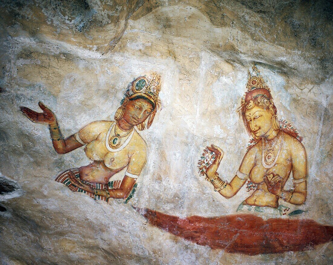 Ancient Paintings, Cultural Triangle, Maidens Fresc. Ancient, Cultural, Frescoes, Heritage, Holiday, Landmark, Maidens, Paintings, Sigiriya, Sri lanka, Asia, Tourism, Travel, Triang