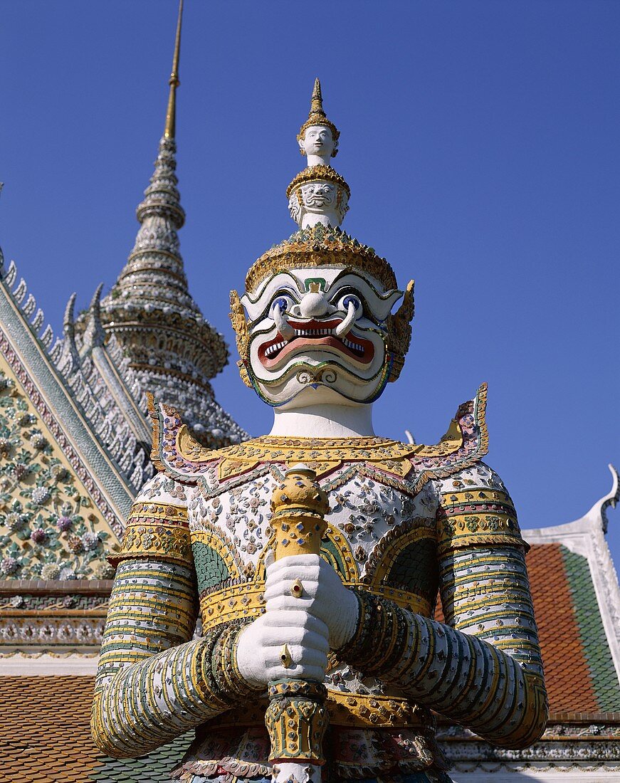 Bangkok, Grand Palace, Ramakien, Statue, Thailand, . Asia, Bangkok, Grand, Holiday, Kaeo, Landmark, Palace, Phra, Ramakien, Statue, Thailand, Tourism, Travel, Vacation, Wat
