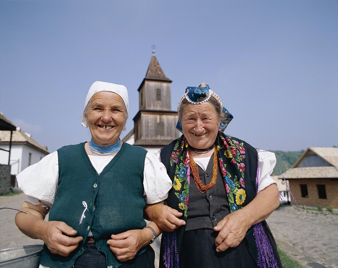 Holloko, Hungary, Local Elderly Women, Traditional. Elderly, Holiday, Holloko, Hungary, Europe, Landmark, Local, Tourism, Traditional costume, Travel, Vacation, Women