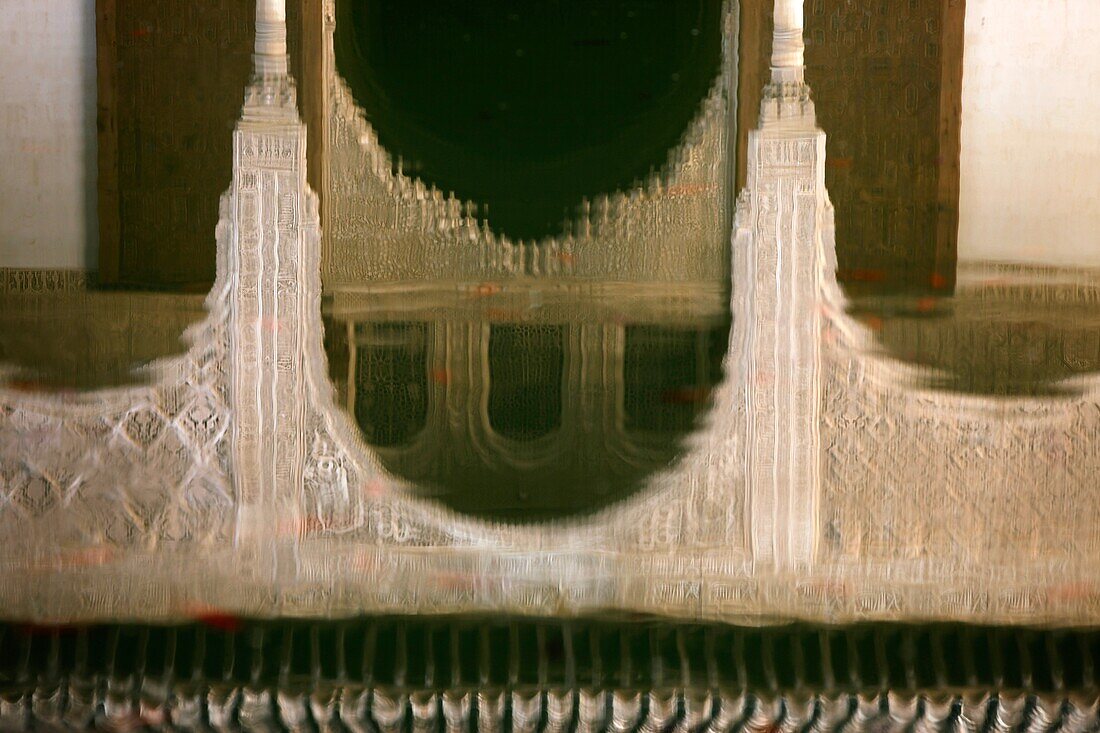 Alhambra - Nasrid Palaces - Palacio de Comares - Patio de Arrayanes . Granada. Spain.