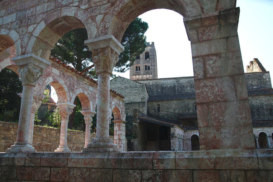 France, Languedoc Roussillon, Pyrenees Orientales (66), Codalet, Saint Michel de Cuxa abbey, the cloister (12th century)