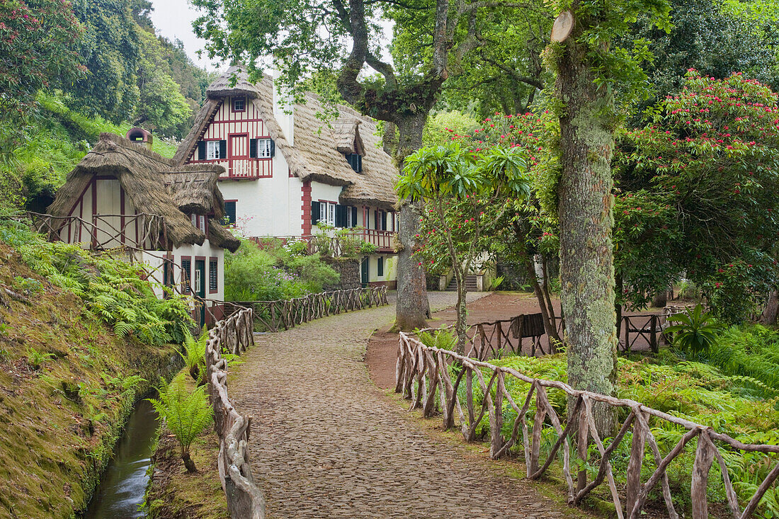 Wooden house, at Caldeirao Verde Trail, Queimadas Forest Park, Madeira, Portugal