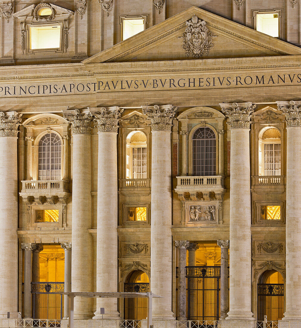 St. Peter's basilica in the evening light, Basilica Papale di San Pietro in Vaticano, St. Peter's square, Rome, Lazio, Italy