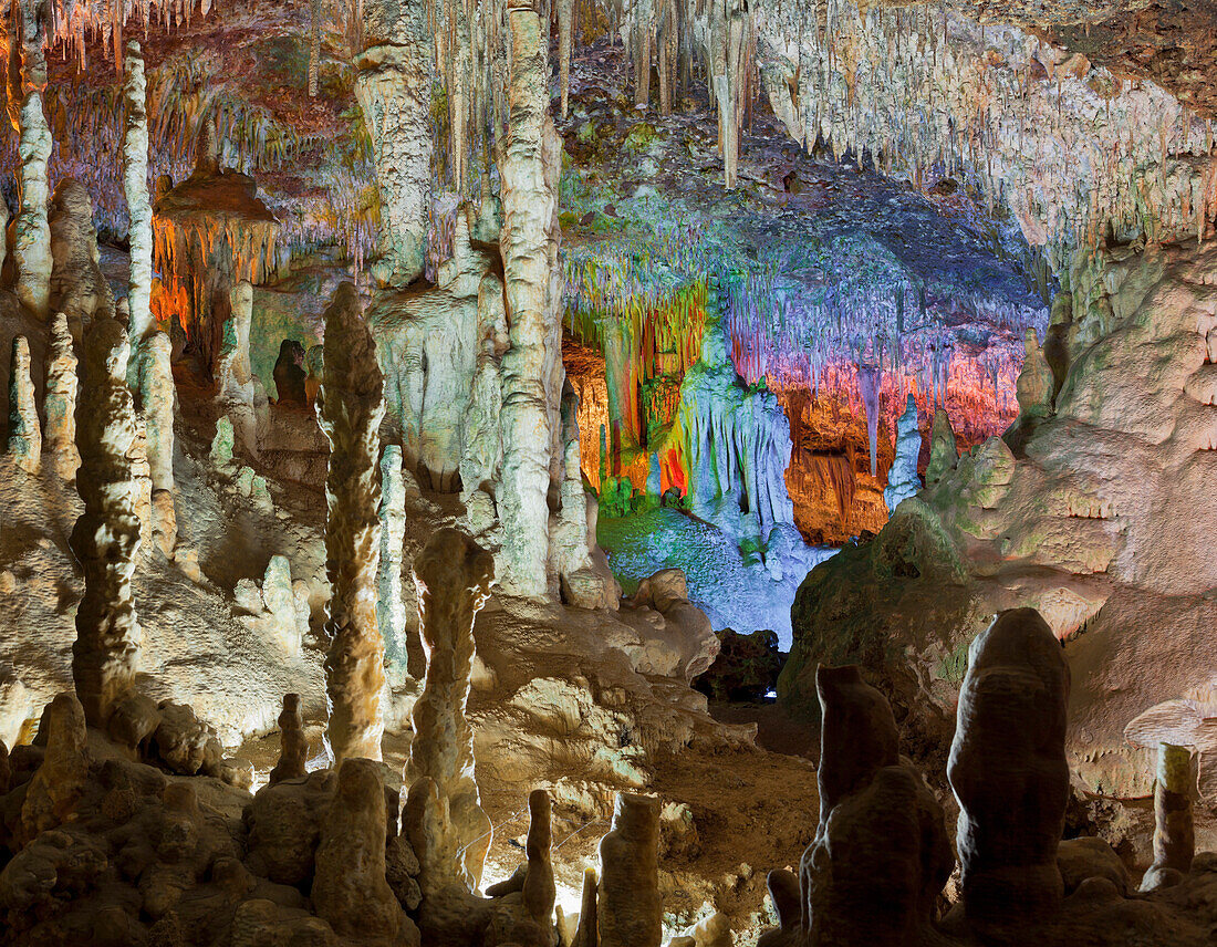 Limestone caves, Coves dels Hams, Porto Cristo, Manacor, Majorca, Spain