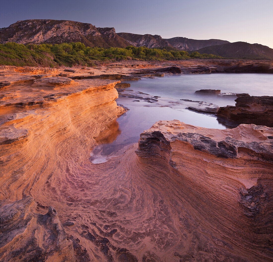 Sandstone coast, Talaia Moreia, Arta, Llevant, Majorca, Spain