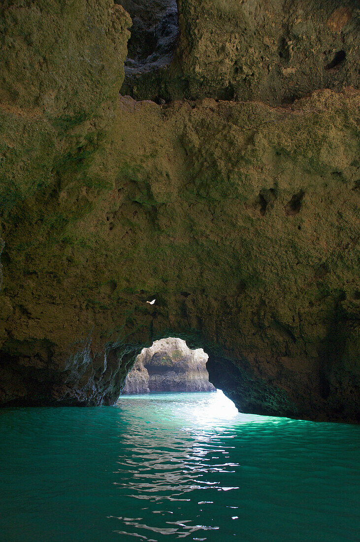 Grotto, Ponta da Piedade, near Lagos, Algarve, Portugal, Europe