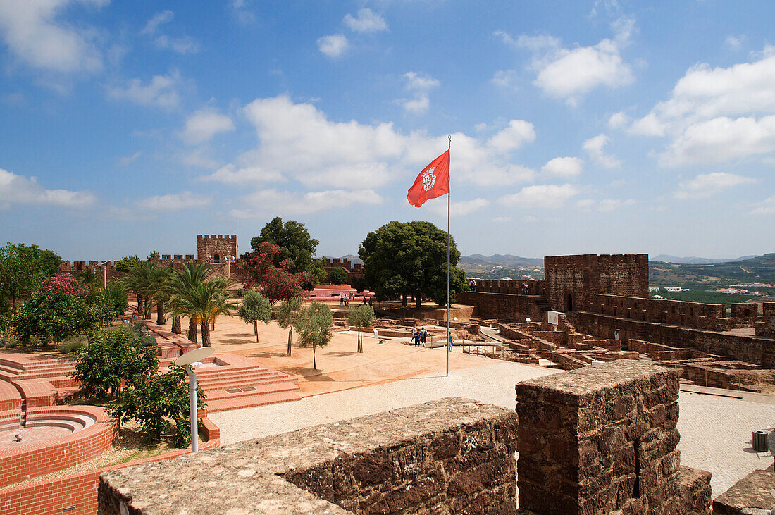 Silves, moorisch fort on a hill,Castelo, Algarve, Portugal, Europe