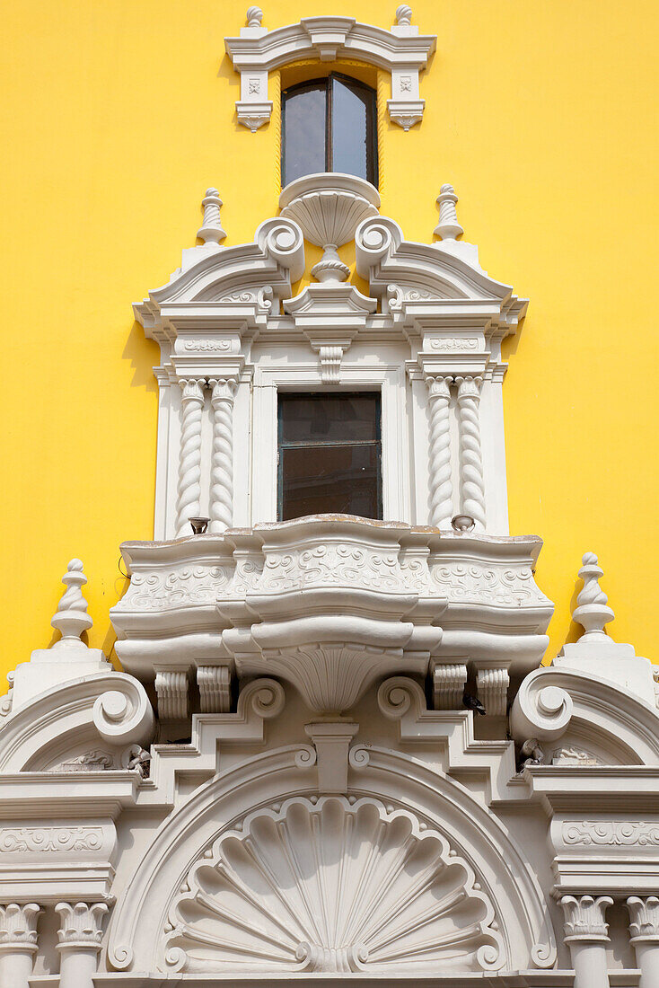 Exterior of building at Plaza de Armas square, Lima, Peru, South America