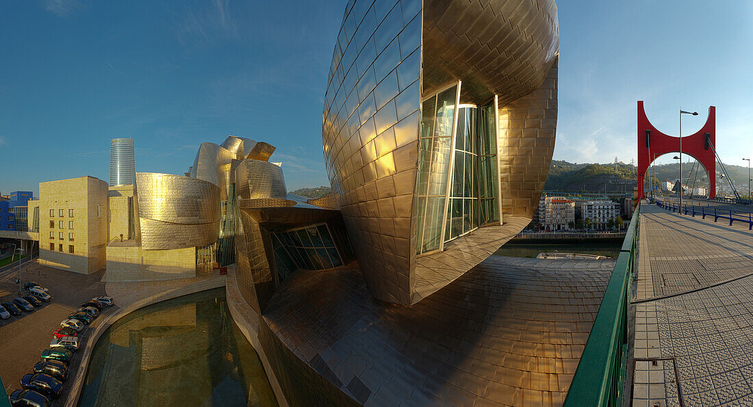 Guggenheim Museum Moderner und Zeigenössischer Kunst am Abend, Bilbao, Provinz Bizkaia, Baskenland, Euskadi, Nordspanien, Spanien, Europa