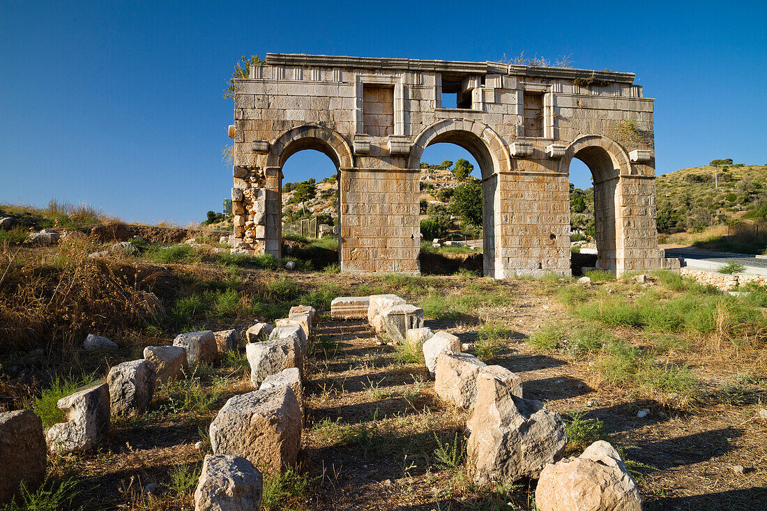 Stadttor des antiken Patara, Triumphbogen des Metius Modestus, lykische Küste, Mittelmeer, Türkei