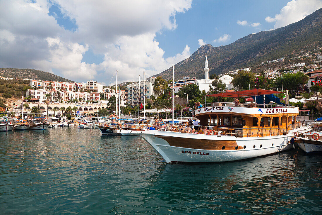 Hafen von Kalkan, lykische Küste, Lykien, Mittelmeer, Türkei, Kleinasien