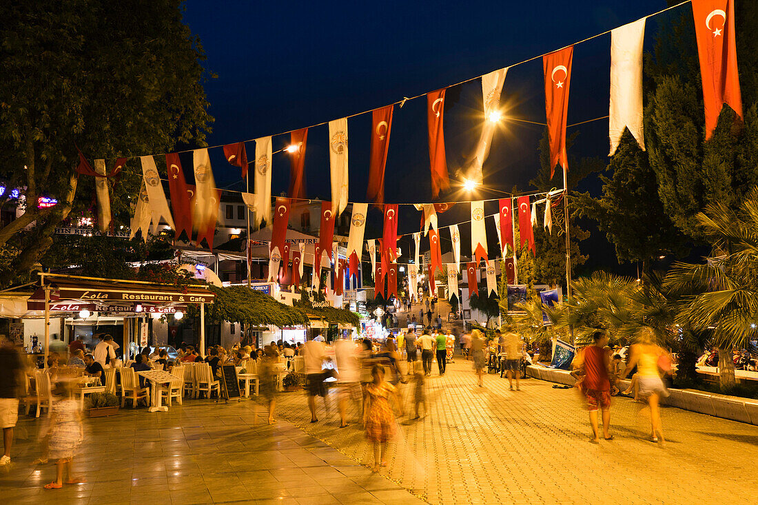 Kas at night, nightlife, lycian coast, Lycia, Mediterranean Sea, Turkey, Asia