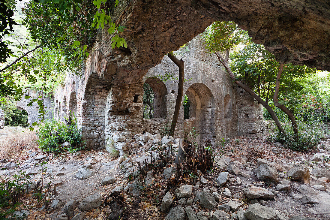 Roman Bath, Hamam, ruins of ancient Olympos, lycian coast, Lycia, Mediterranean Sea, Turkey, Asia