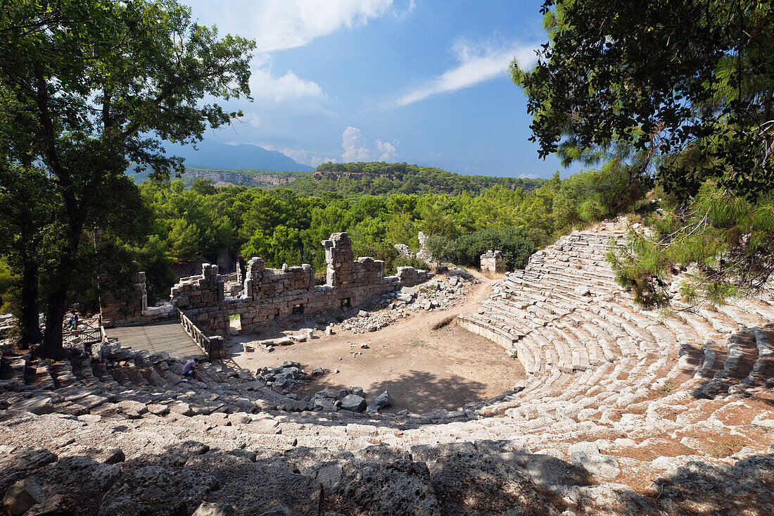 Antike Stadt Phaselis, Theater, lykische Küste, Lykien, Mittelmeer, Türkei, Kleinasien