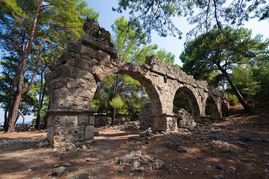 Antike Stadt Phaselis, Aquädukt, lykische Küste, Lykien, Mittelmeer, Türkei, Kleinasien