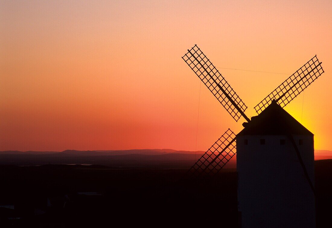 Wind mills in Campo de Criptana, Ciudad Real, Spain