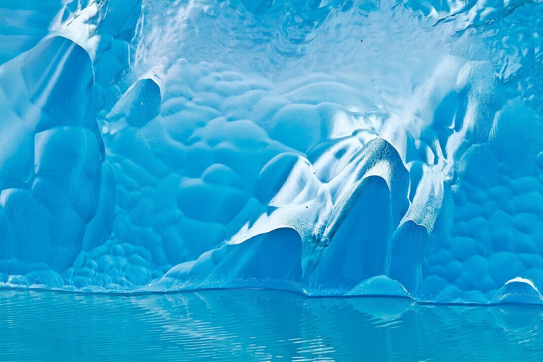 Glacial iceberg detail from ice calved off the Sawyer Glacier in Tracy Arm, Southeast Alaska, USA, Pacific Ocean  MORE INFO Tracy Arm is a fjord in Alaska near Juneau  It is named after a Civil War general named Benjamin Franklin Tracy  Sawyer Glacier is