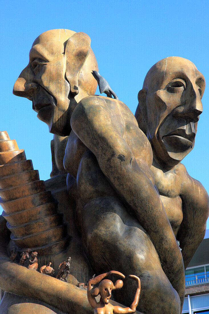 Denmark, Funen, Odense, Hans Christian Andersen story statue, memorial