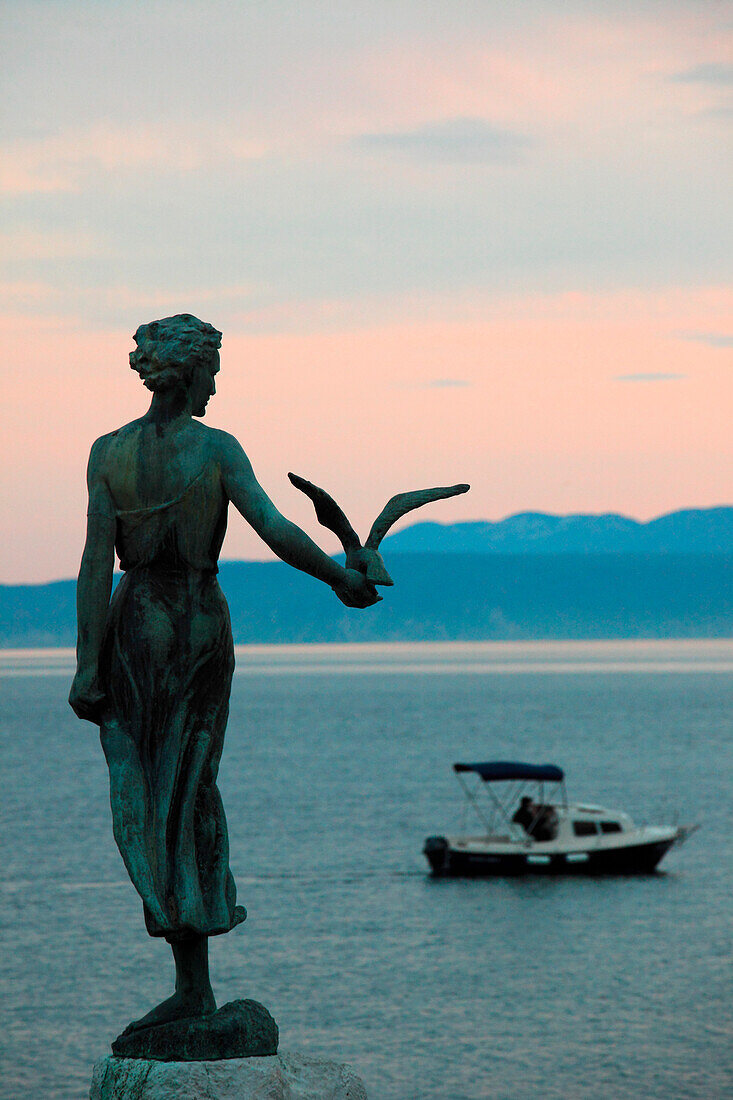 Croatia, Opatija, Maiden with the Seagull statue
