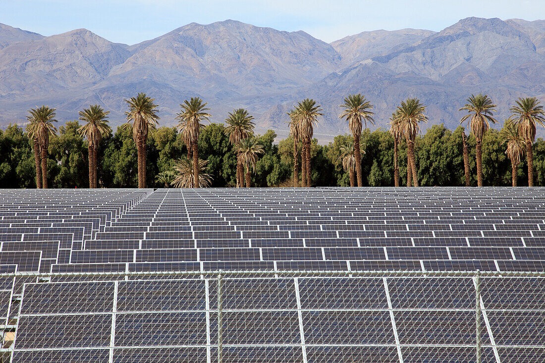 USA, California, Death Valley, National Park, Furnace Creek, solar panels