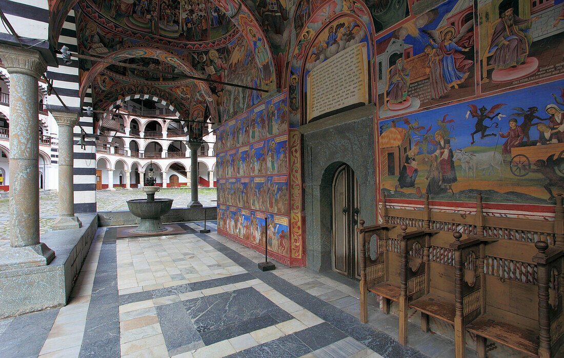 Bulgaria, Rila Monastery, Nativity Church, frescoes