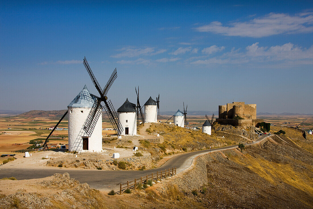 Spain-September 2009 La Mancha Region Consuegra City Windmills